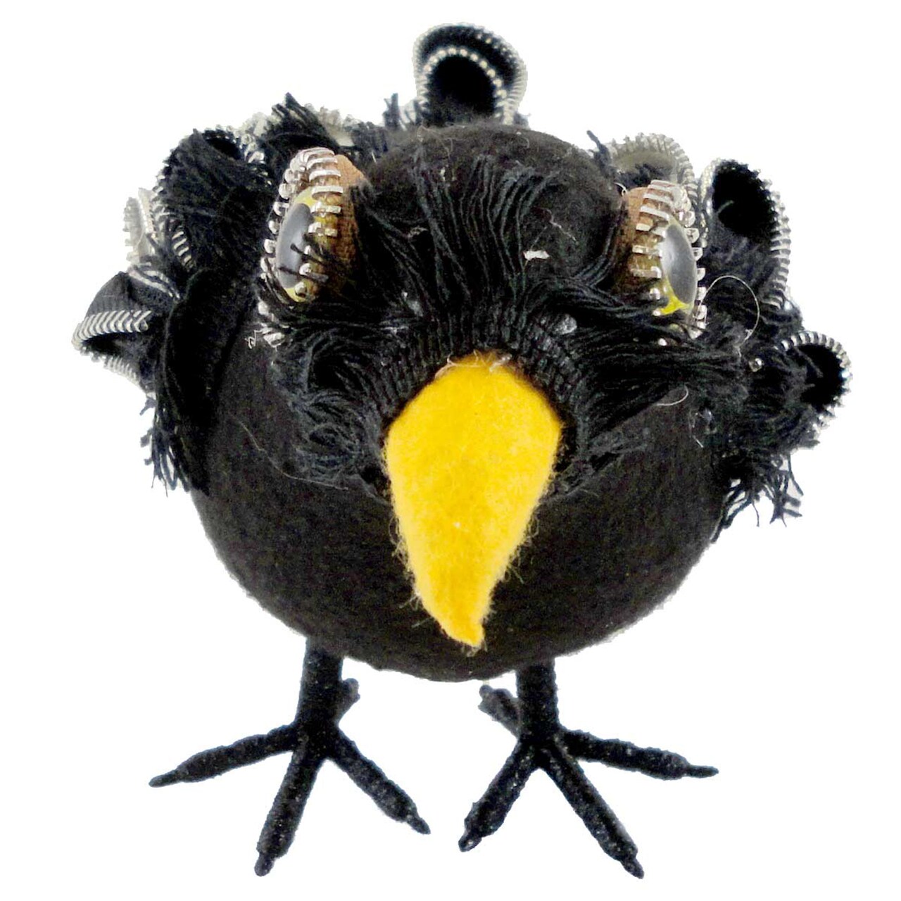 Demdaco 5.25 In Zippered Crow Halloween Figurine , Halloween Decor Black Bird Fabric Figurine